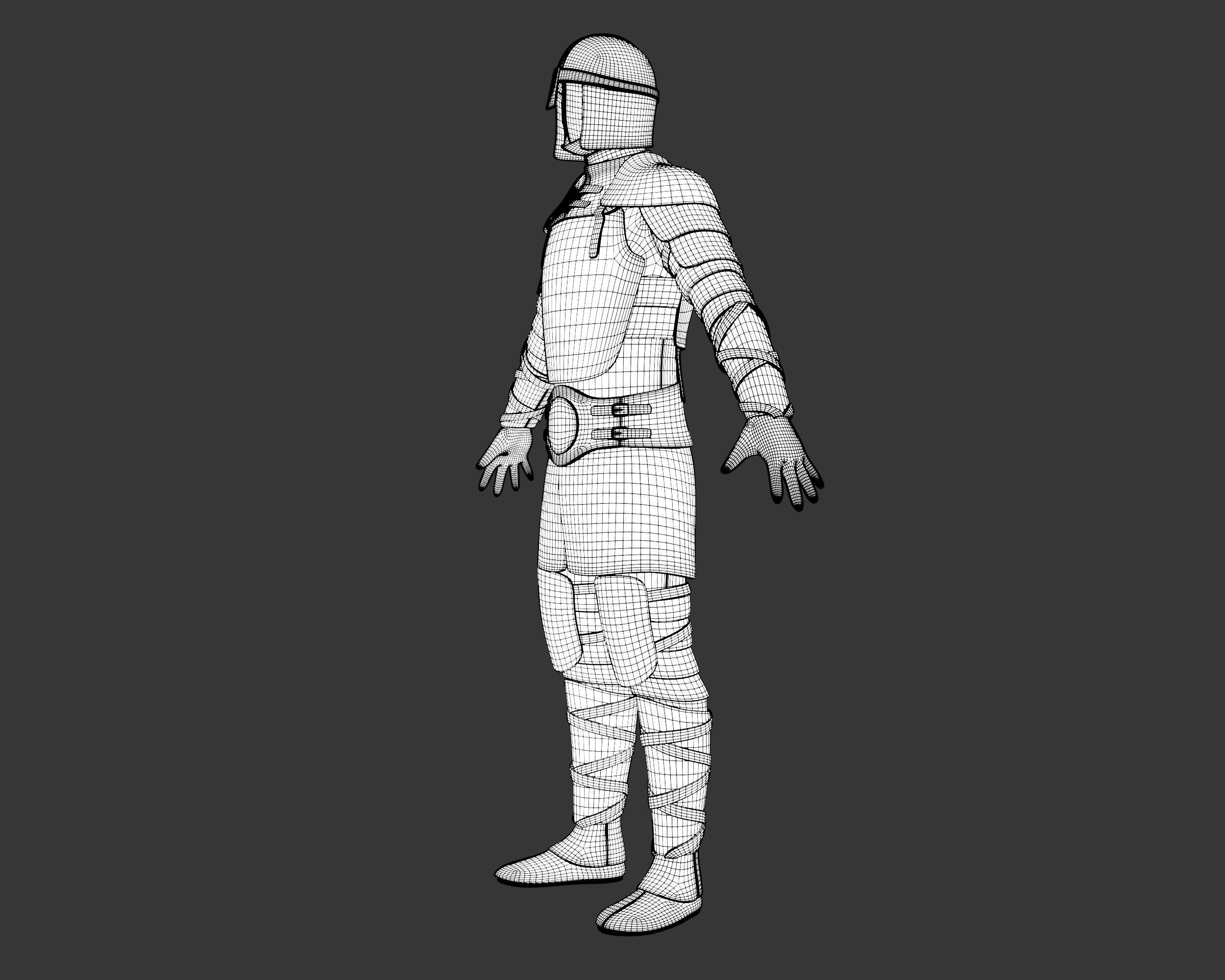 Medieval Crude Armor Suit Low-poly 3D model_17
