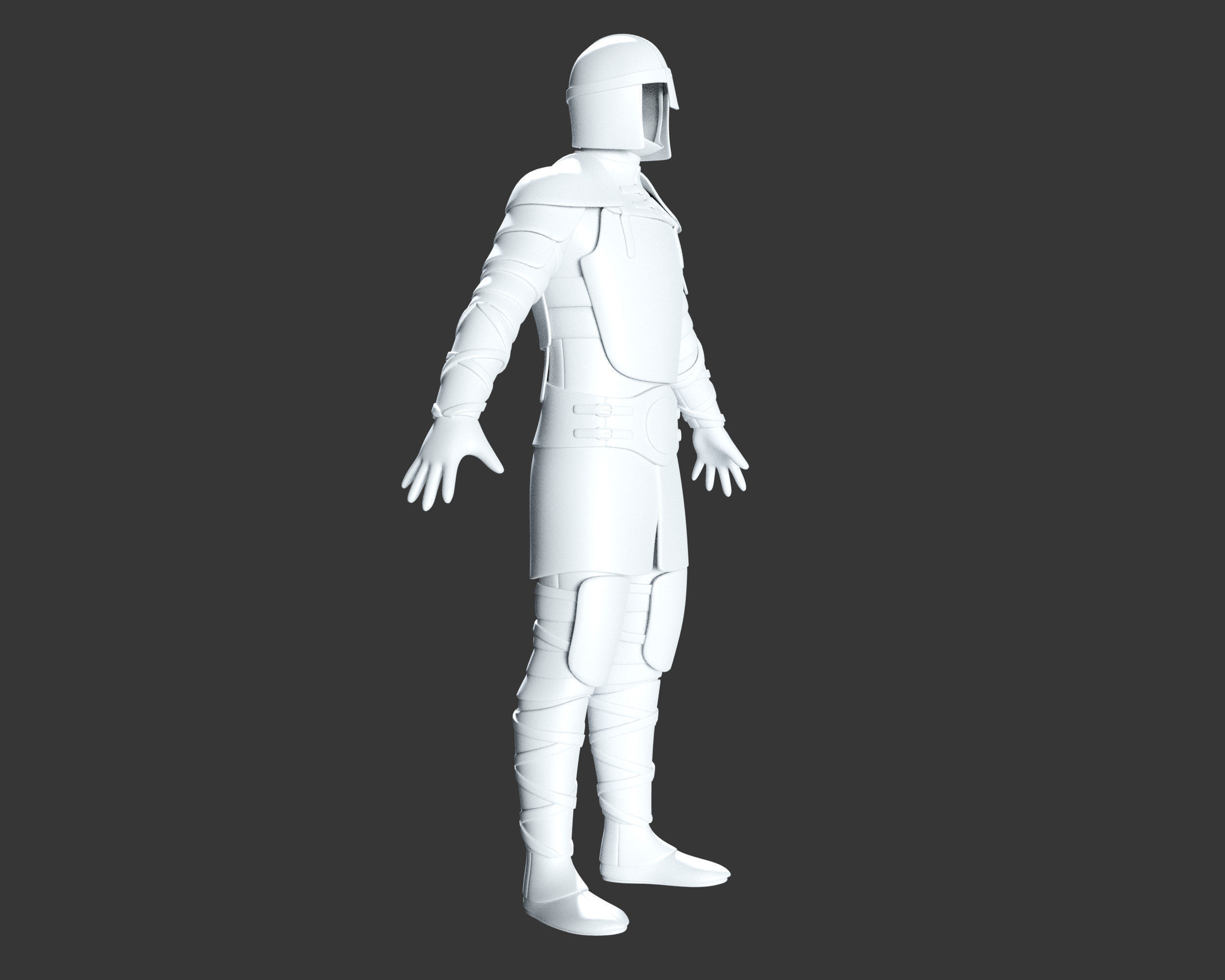 Medieval Crude Armor Suit Low-poly 3D model_15
