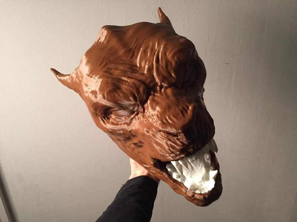 Lycan Head bust open and closed mouth 3D model_11