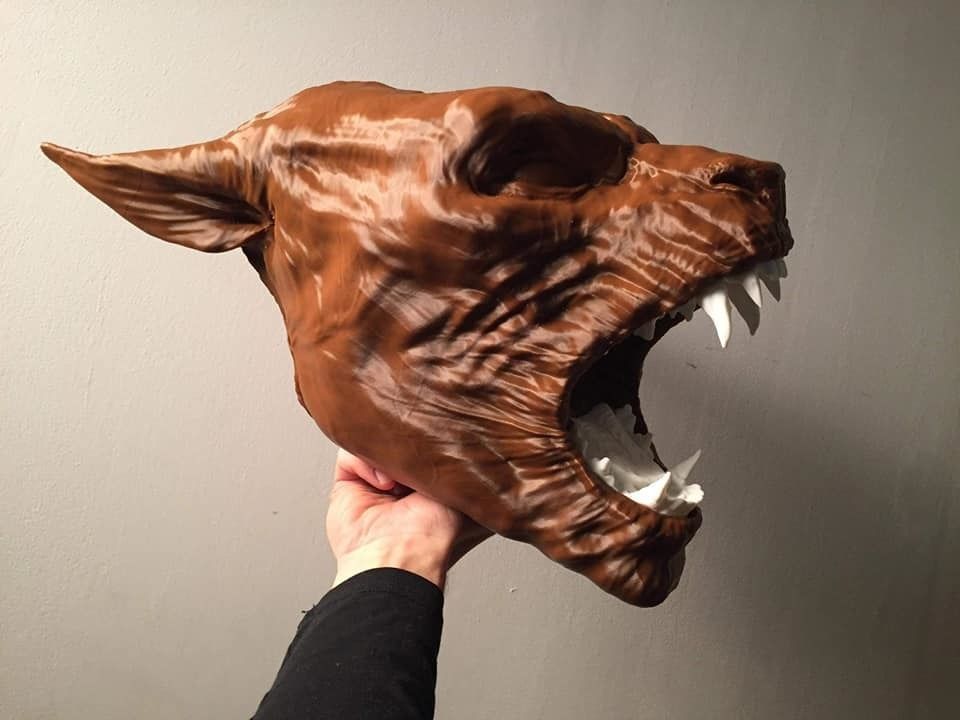 Lycan Head bust open and closed mouth 3D model_10