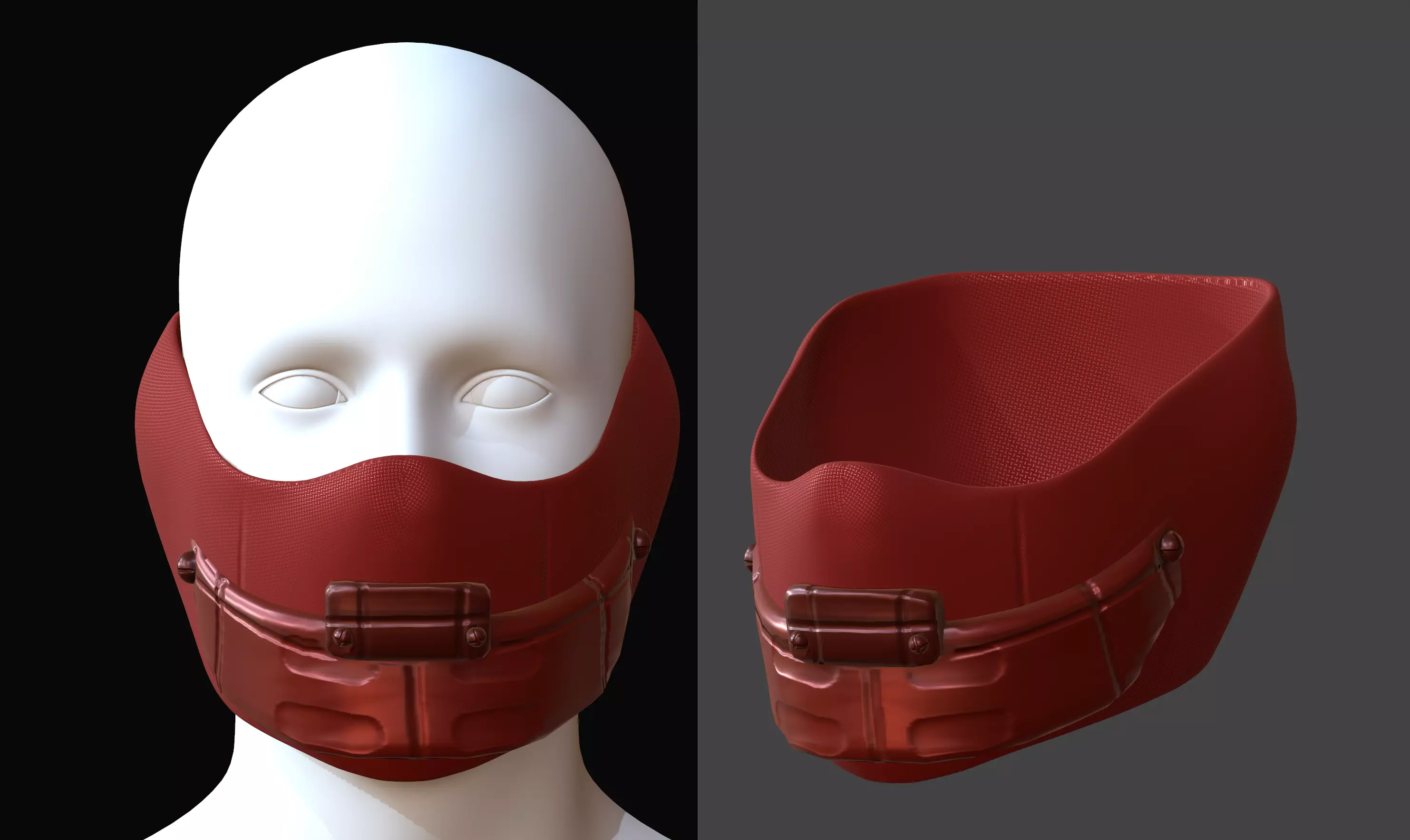 Gas mask helmet 3d model scifi Low-poly Low-poly 3D model_0