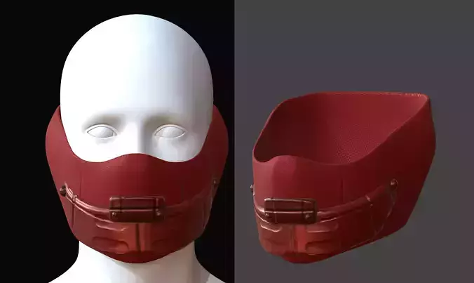 Gas mask helmet 3d model scifi Low-poly 