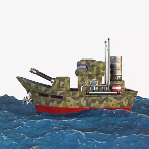 Cartoon Cosmo-Modern Military Boat  -Swift Corsair