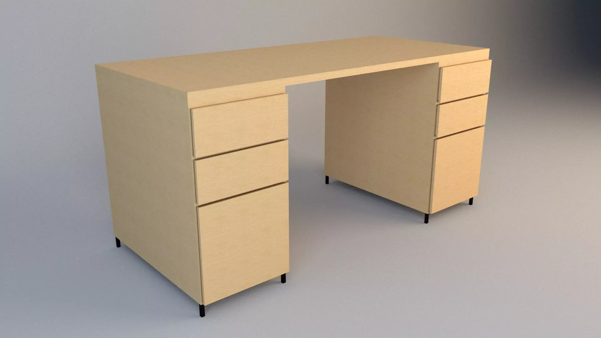 Office and Home Desk Free low-poly 3D model