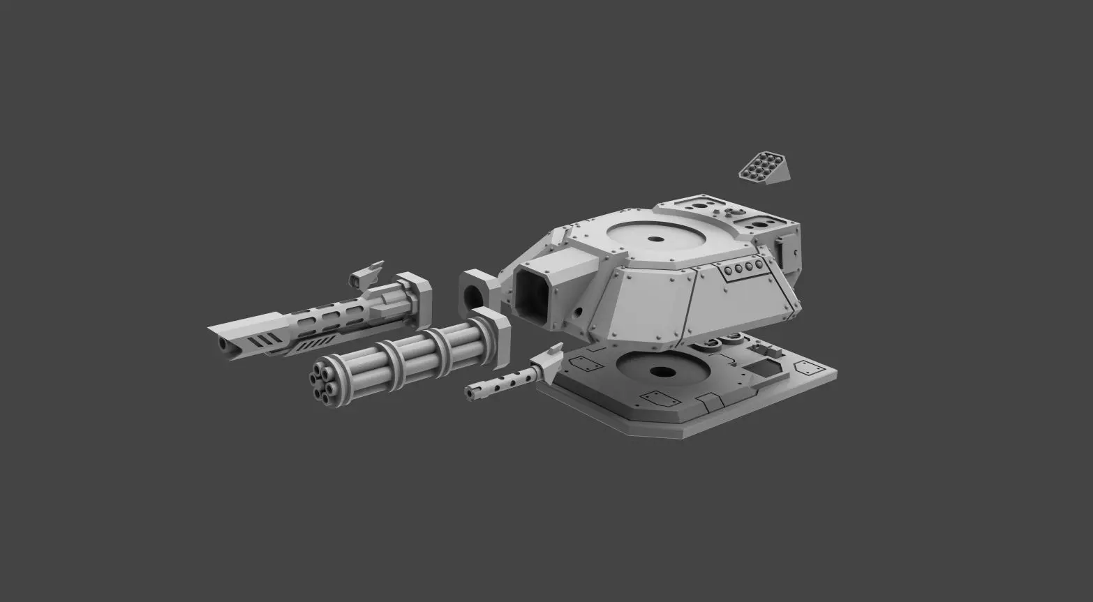 Armored Might MRHV - Revenant Turret and  Weapons 3D print model_0