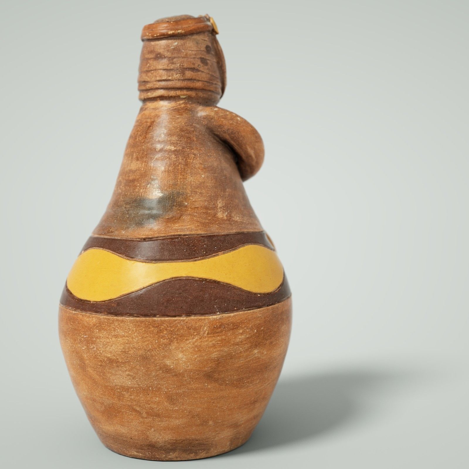 Penholder 2 clay figurine of woman holding pot Low-poly 3D model_3