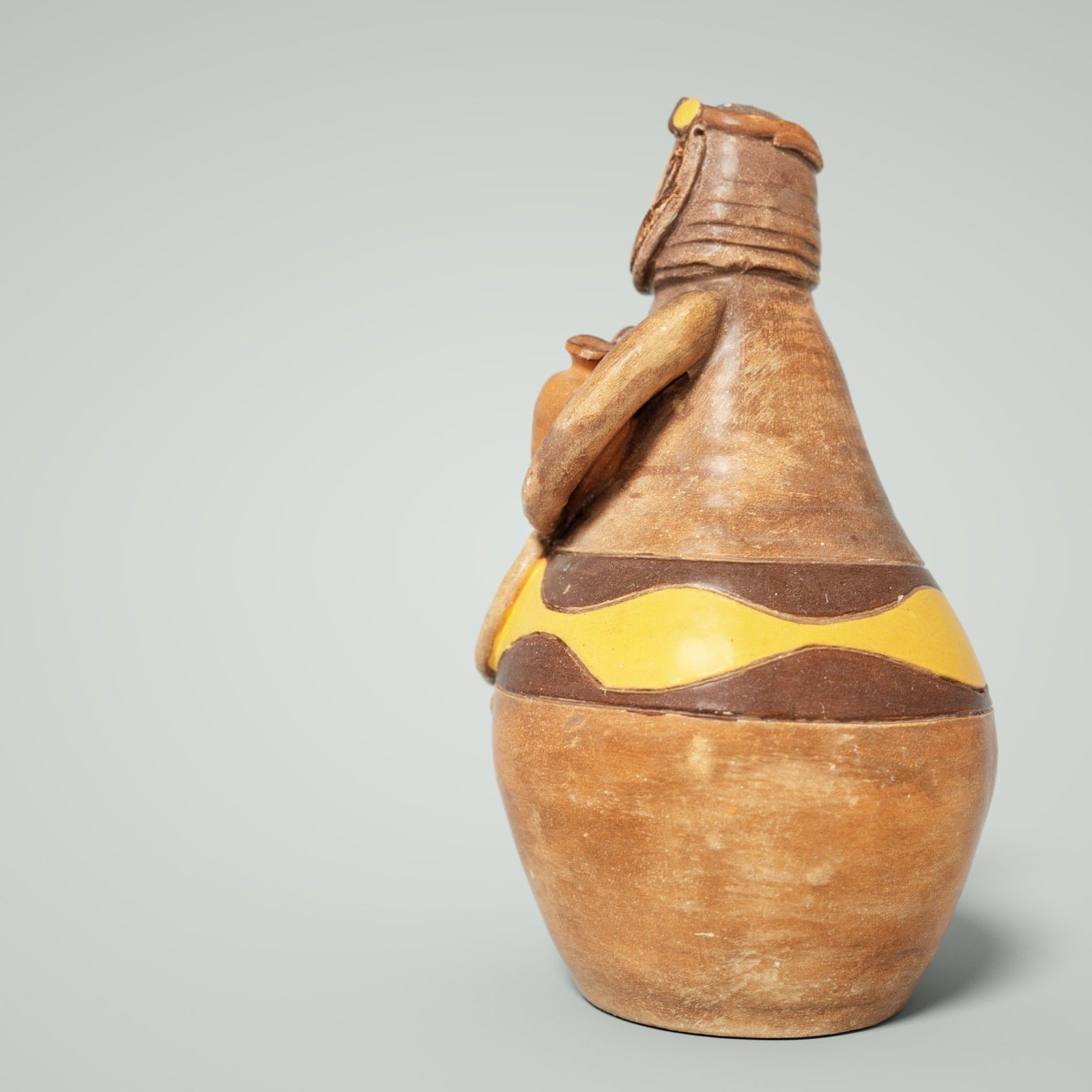 Penholder 2 clay figurine of woman holding pot Low-poly 3D model_5