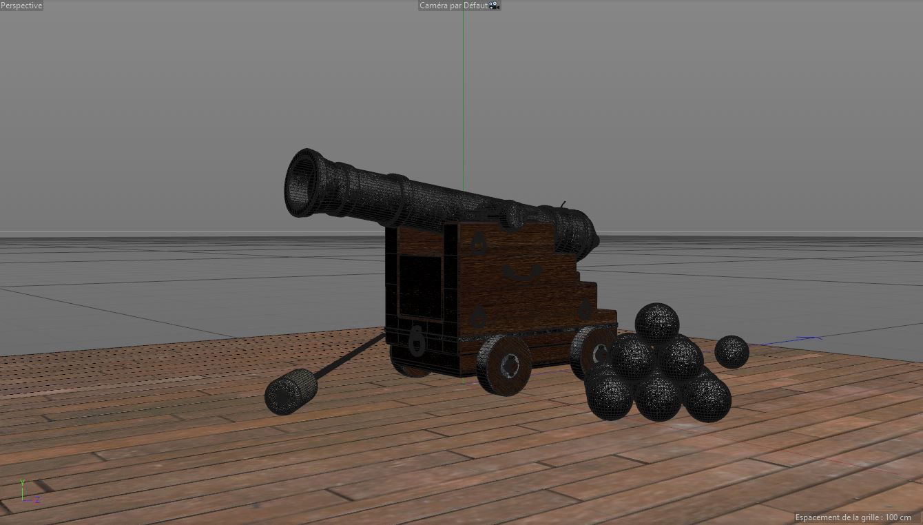 Old navy cannon Free 3D model_1