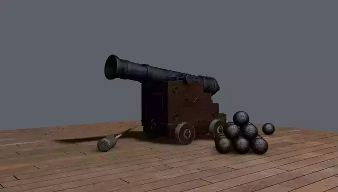 Old navy cannon Free 3D model