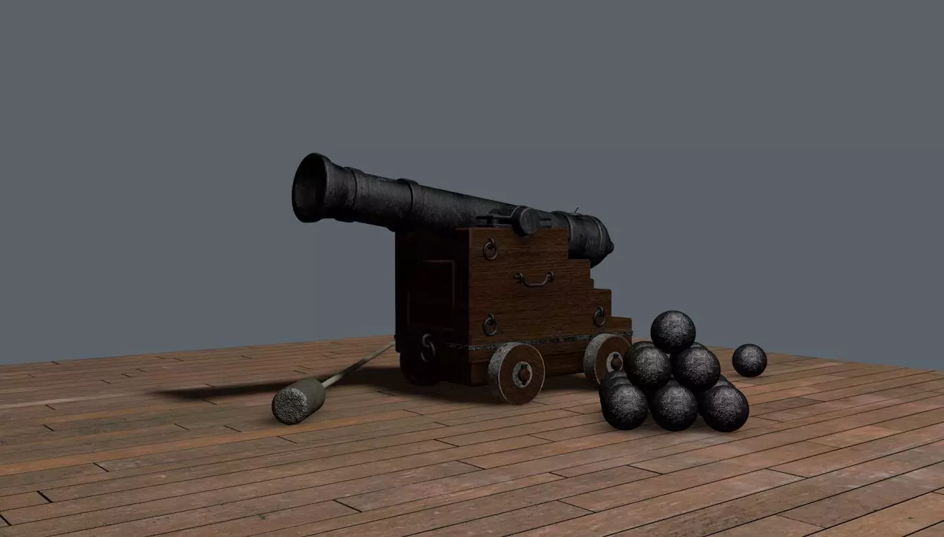 Old navy cannon Free 3D model_0