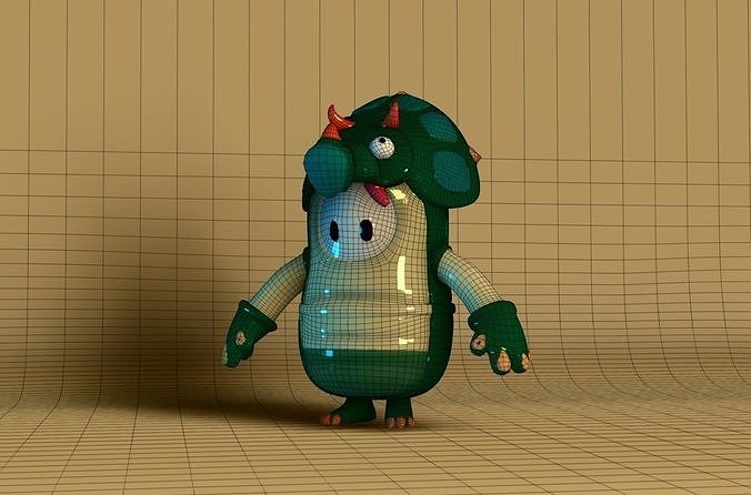 Fall Guys dinosaur lowpoly Low-poly 3D model