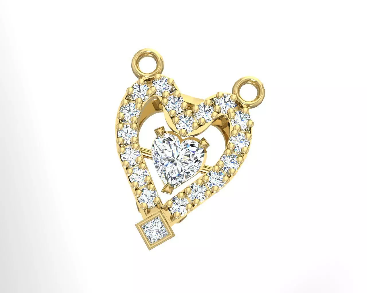 two heart 3D print model_0