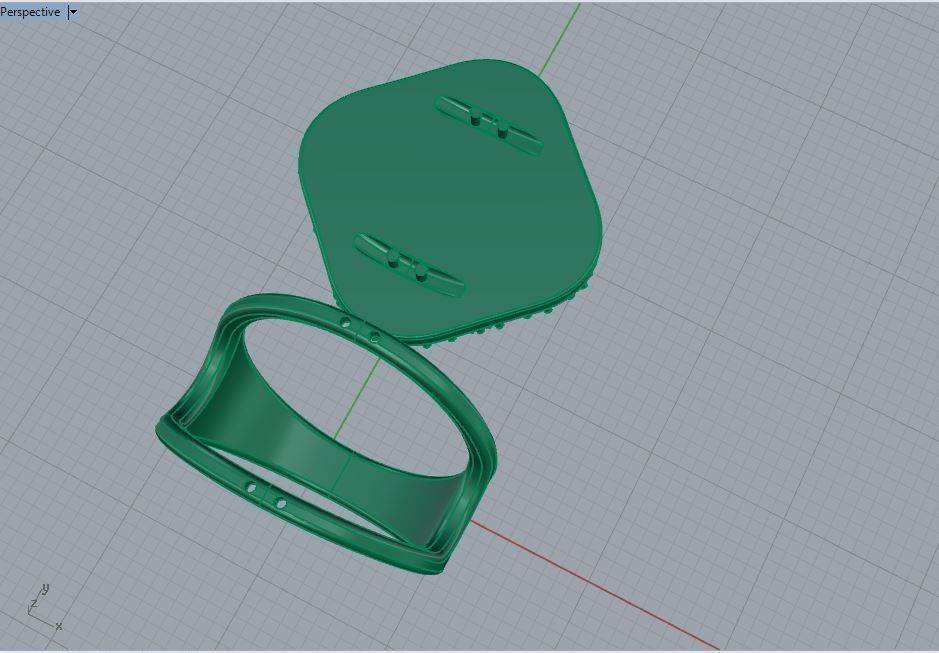 Ring gold with diamonds 3D print model_4