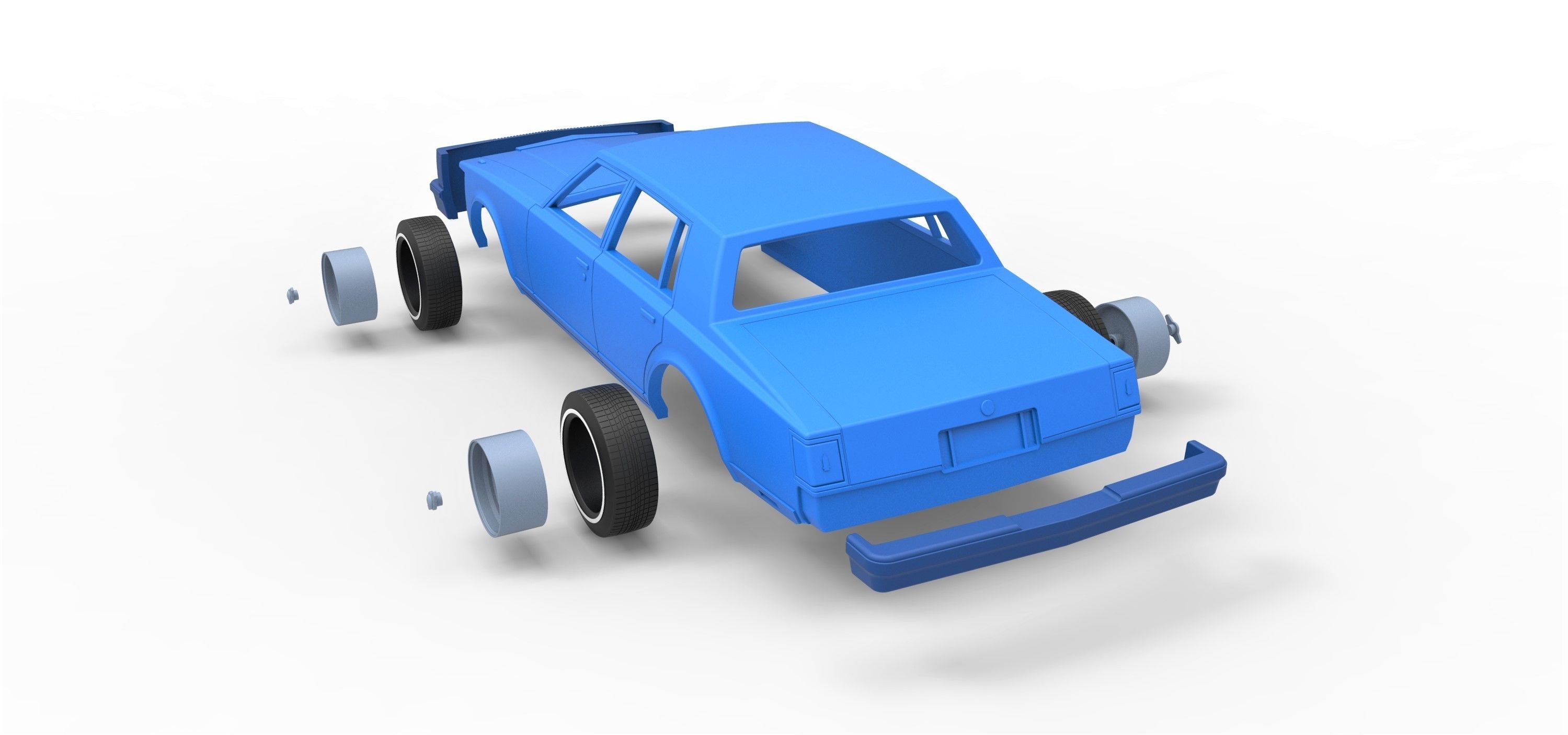 Shell Cadillac Seville 1979 4 doors Scale 1 to 25 3D print model_16