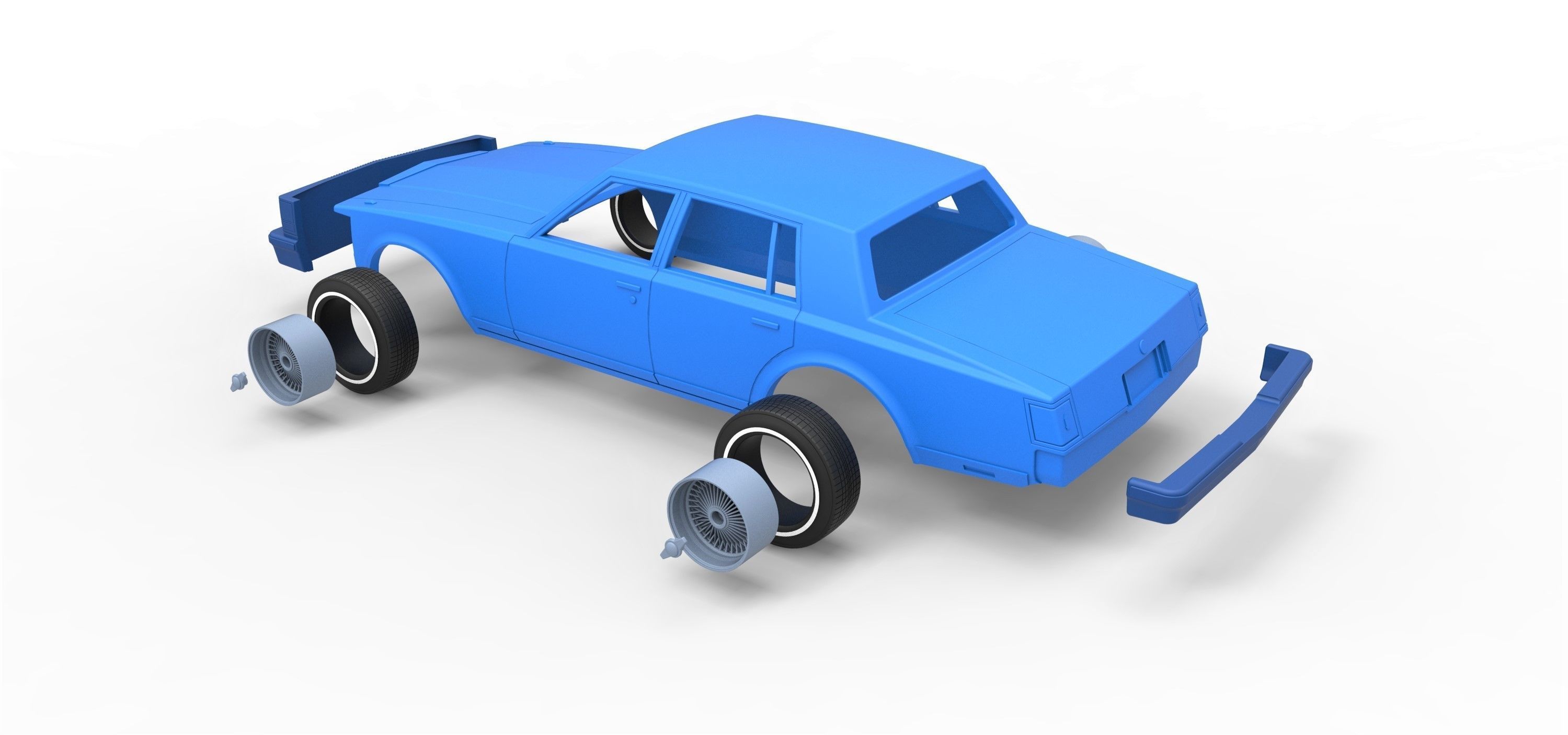 Shell Cadillac Seville 1979 4 doors Scale 1 to 25 3D print model_15