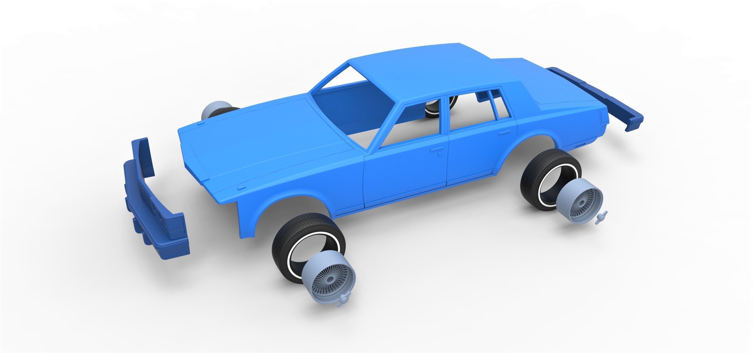 Shell Cadillac Seville 1979 4 doors Scale 1 to 25 3D print model_13