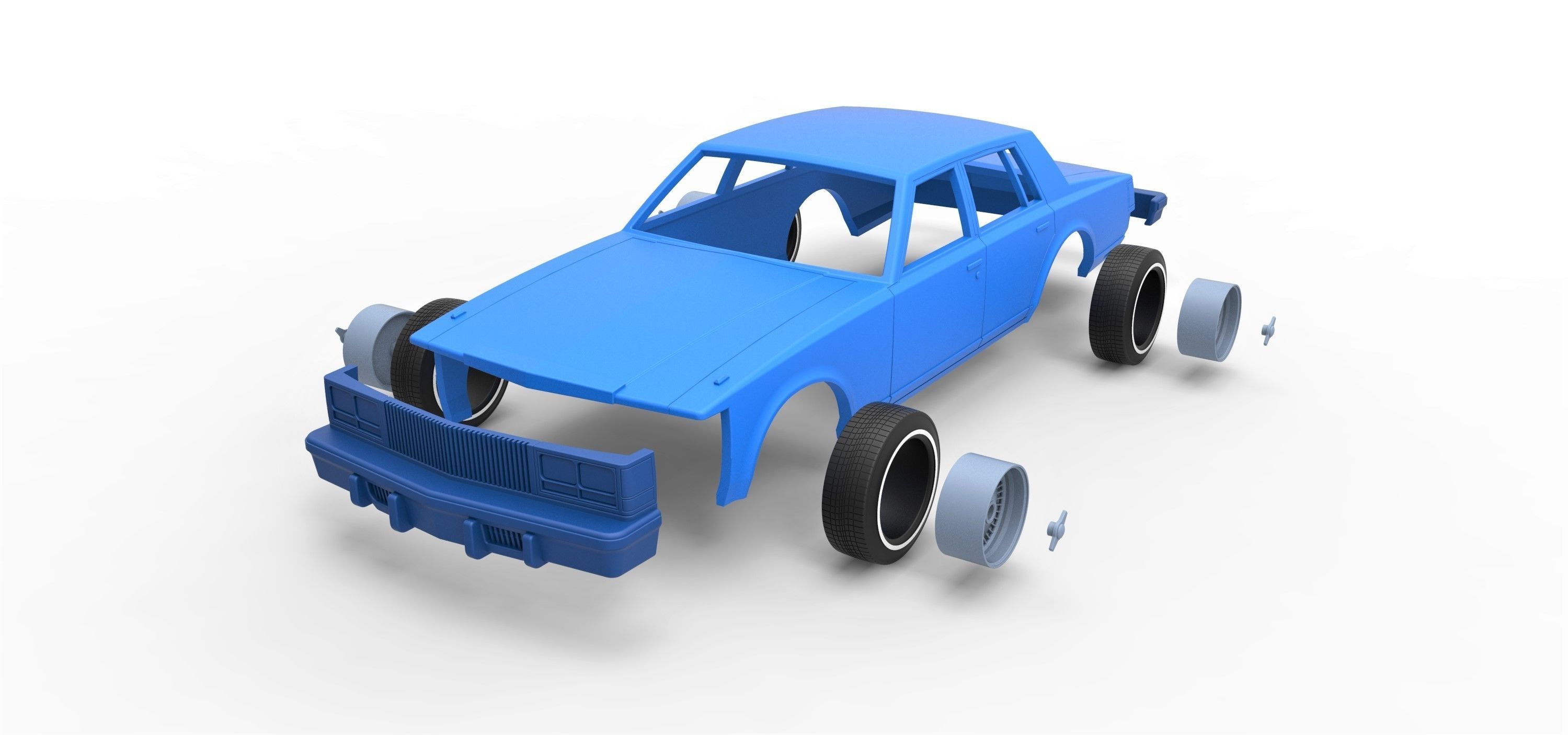 Shell Cadillac Seville 1979 4 doors Scale 1 to 25 3D print model_14