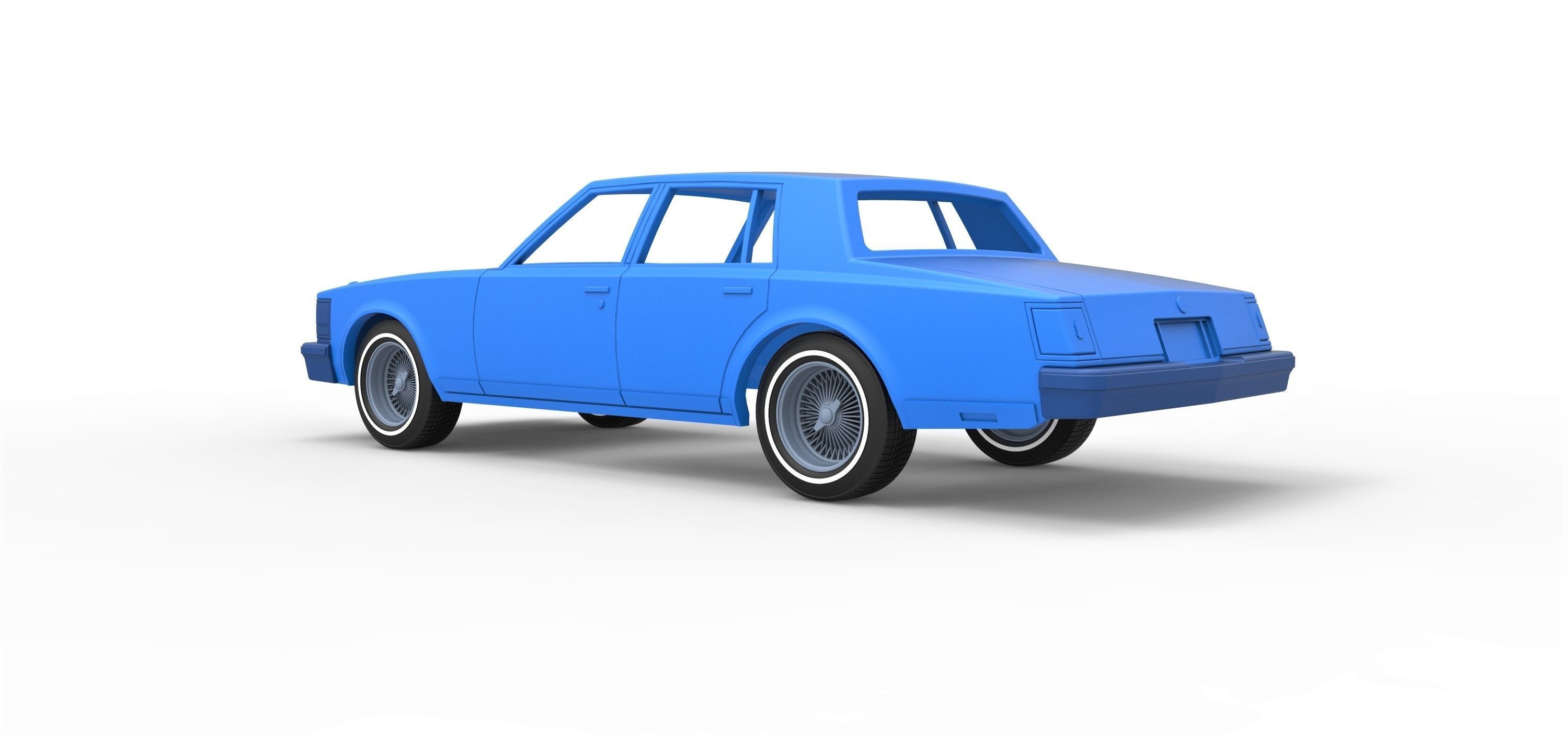 Shell Cadillac Seville 1979 4 doors Scale 1 to 25 3D print model_8