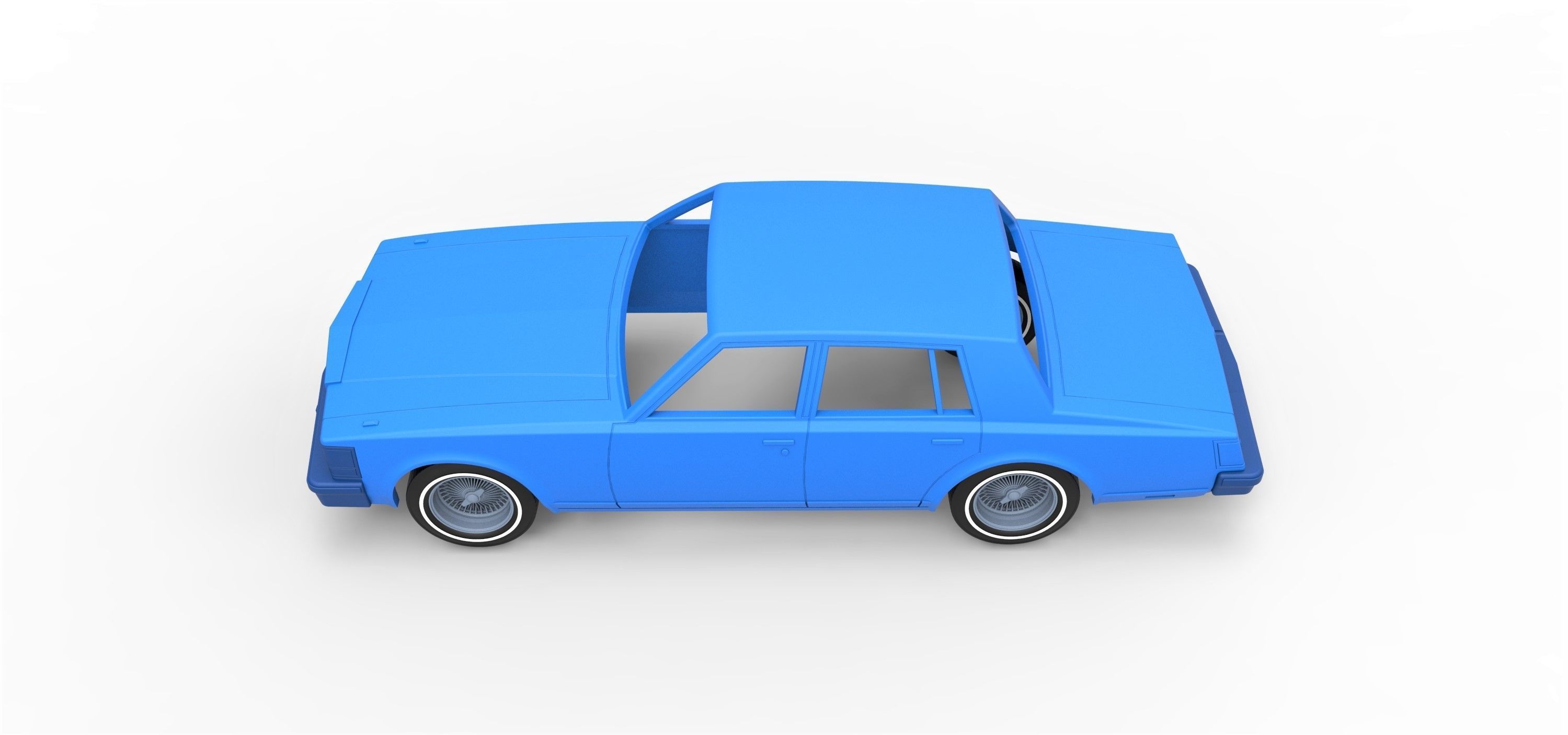 Shell Cadillac Seville 1979 4 doors Scale 1 to 25 3D print model_6