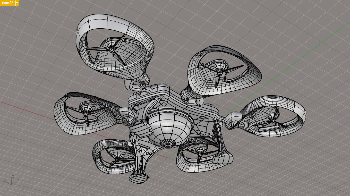 Hexagon Drone Free 3D model_12