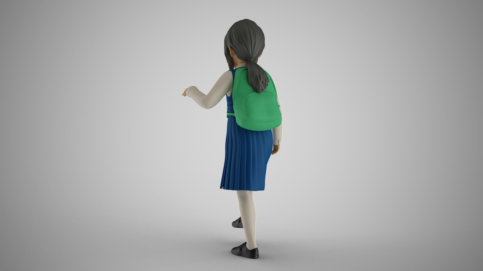 Little School Girl Climbing Steps 2 3D print model_9