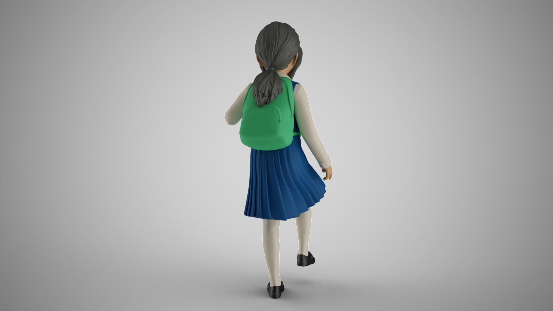 Little School Girl Climbing Steps 2 3D print model_8