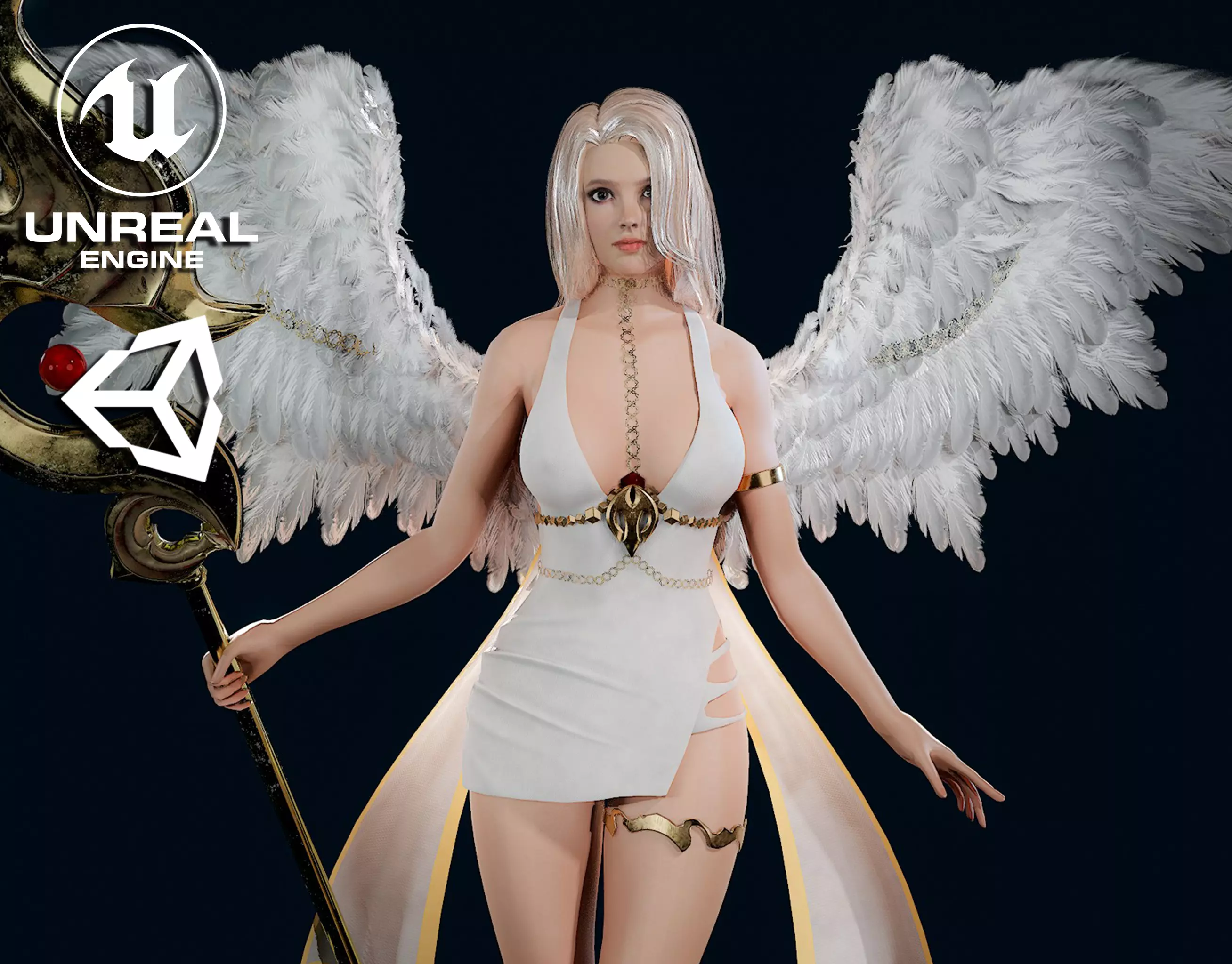 Angel Girl - Game Ready Low-poly 3D model_0