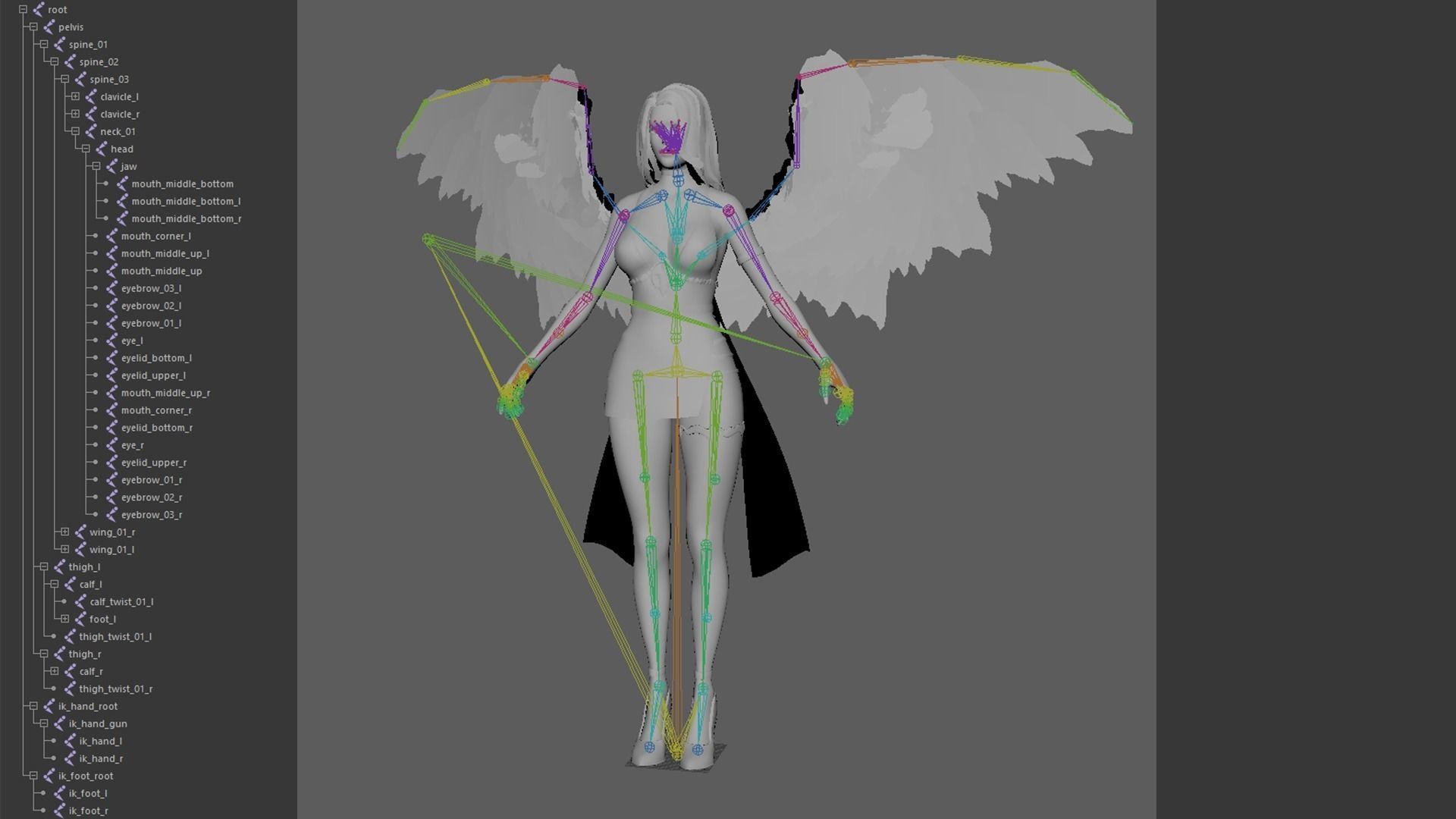 Angel Girl - Game Ready Low-poly 3D model_14