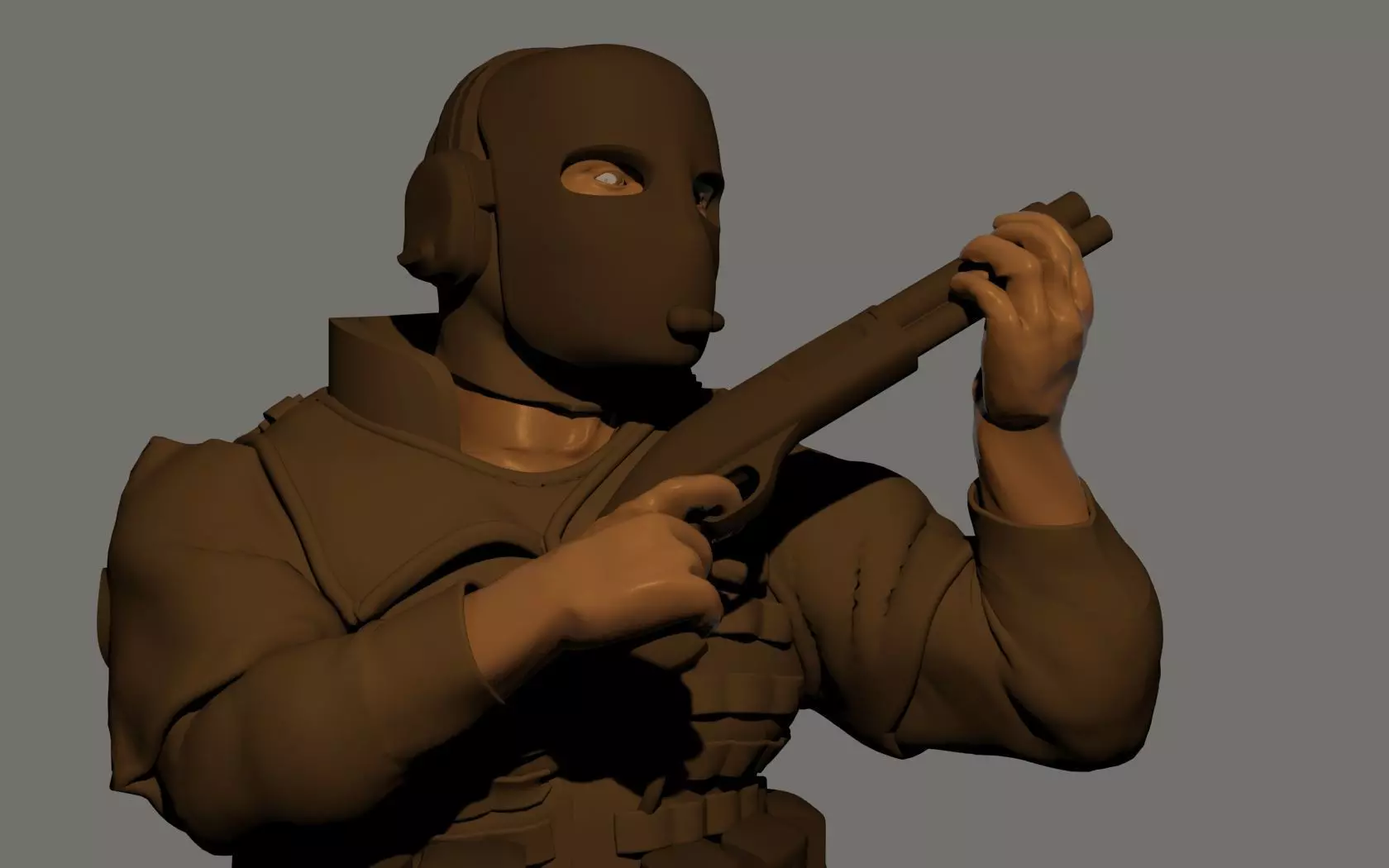 Breacher Soldier 28mm scale 3D print model 3D print model 3D print model_0