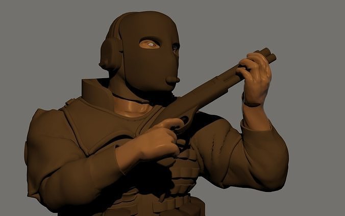 Breacher Soldier 28mm scale 3D print model 3D print model 3D print model