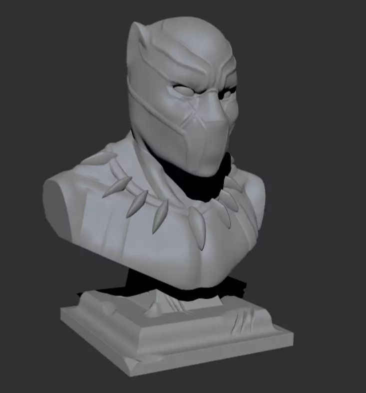 Black panther bust 3D print model_0