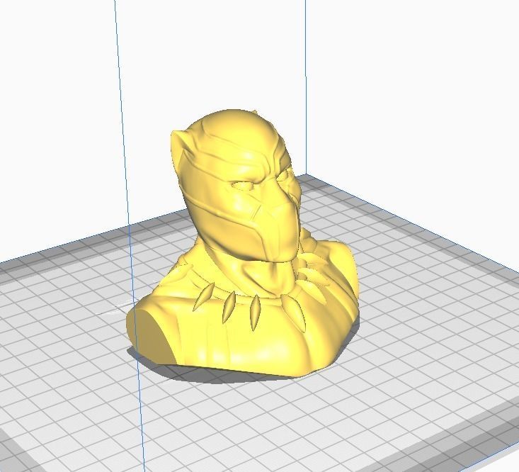 Black panther bust 3D print model_2