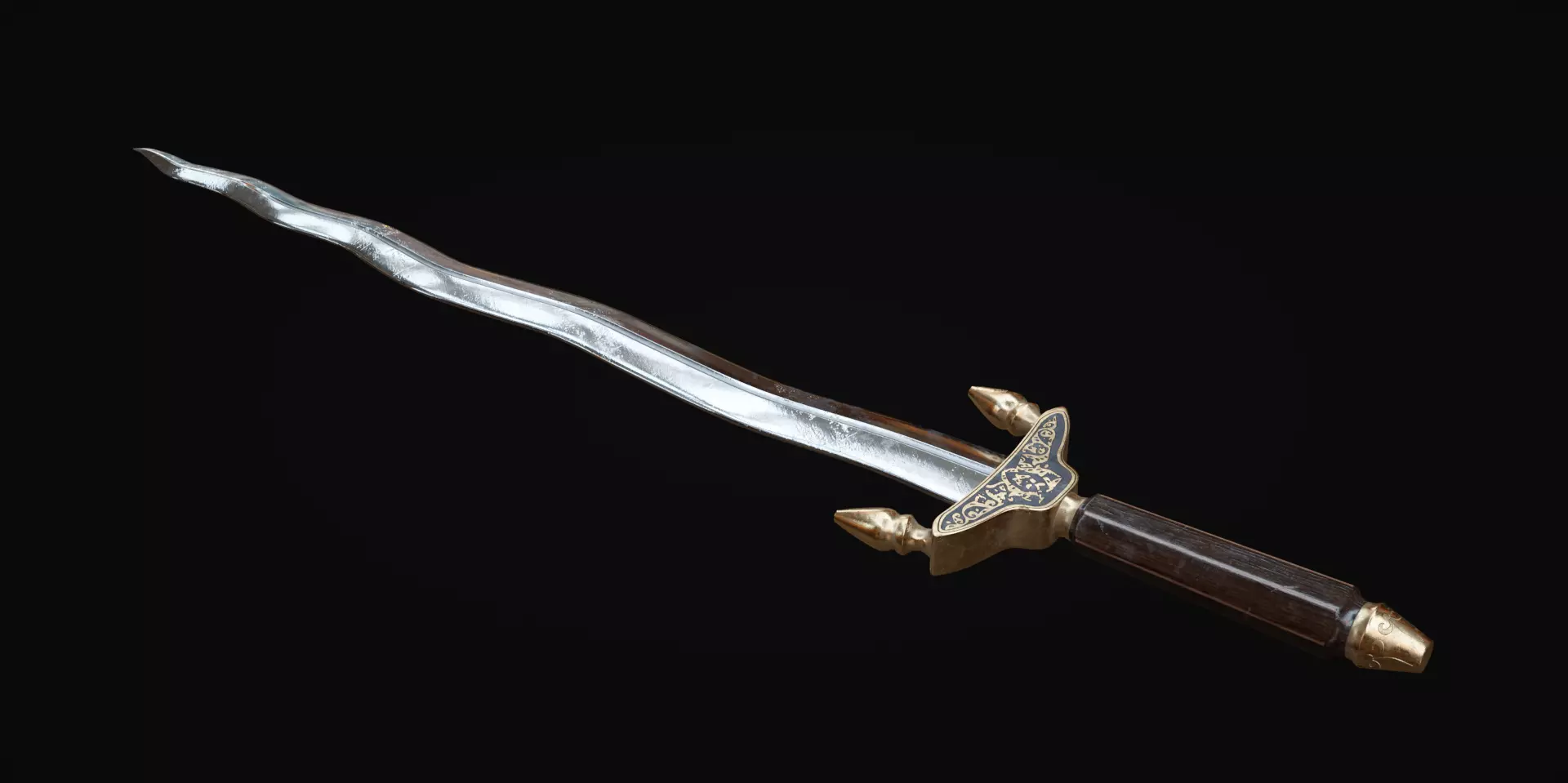 Byzantine Battle Sword Low-poly 3D model_0
