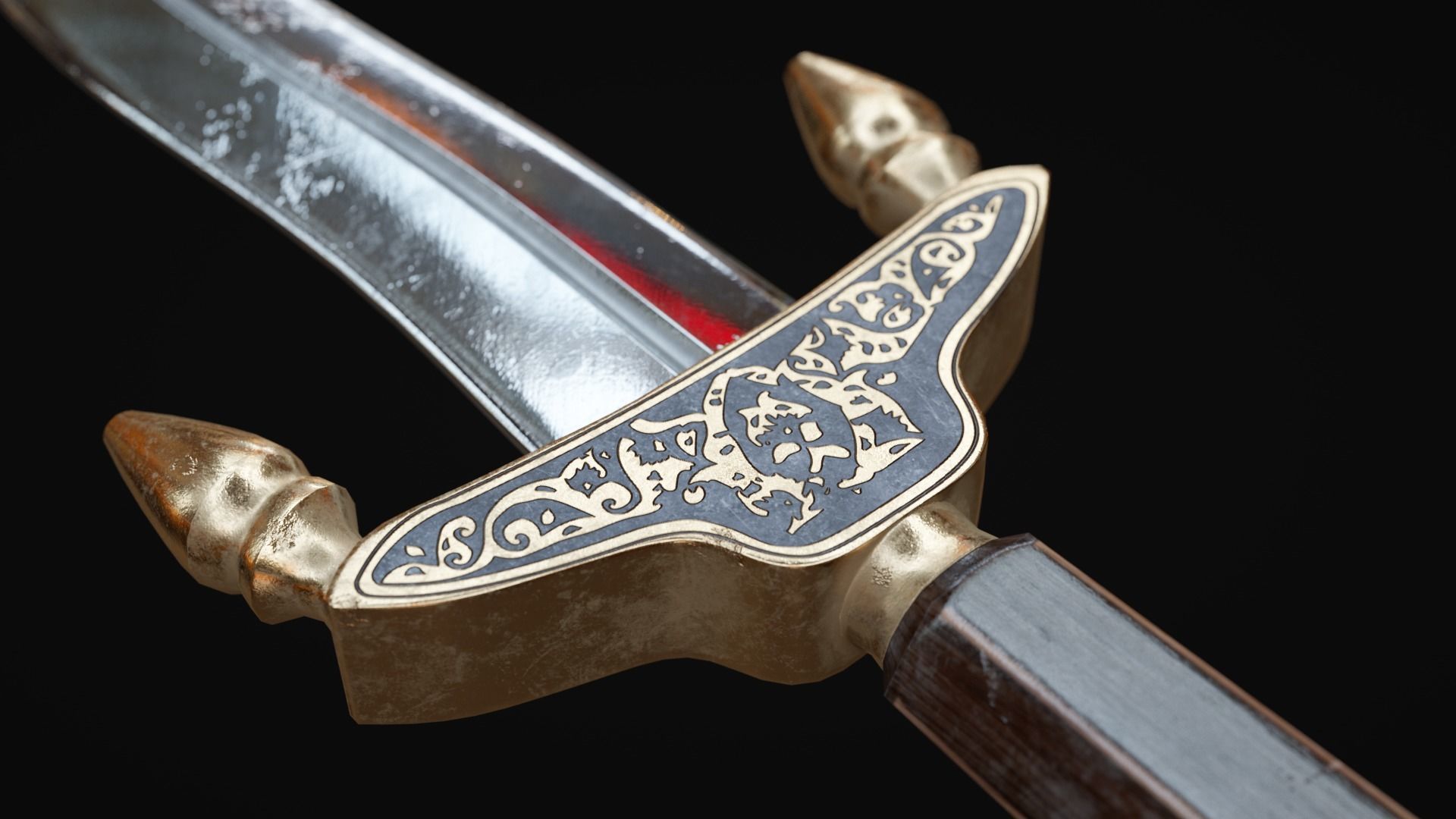 Byzantine Battle Sword Low-poly 3D model_13