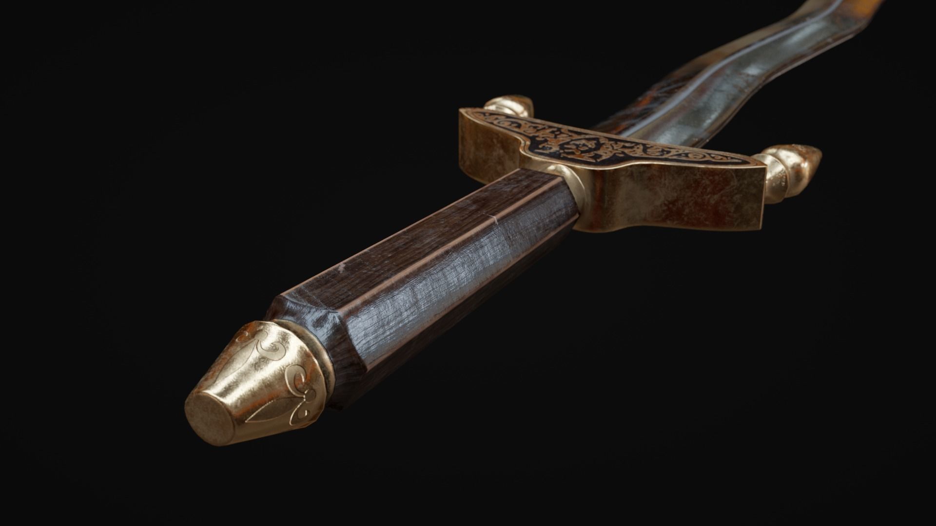 Byzantine Battle Sword Low-poly 3D model_3