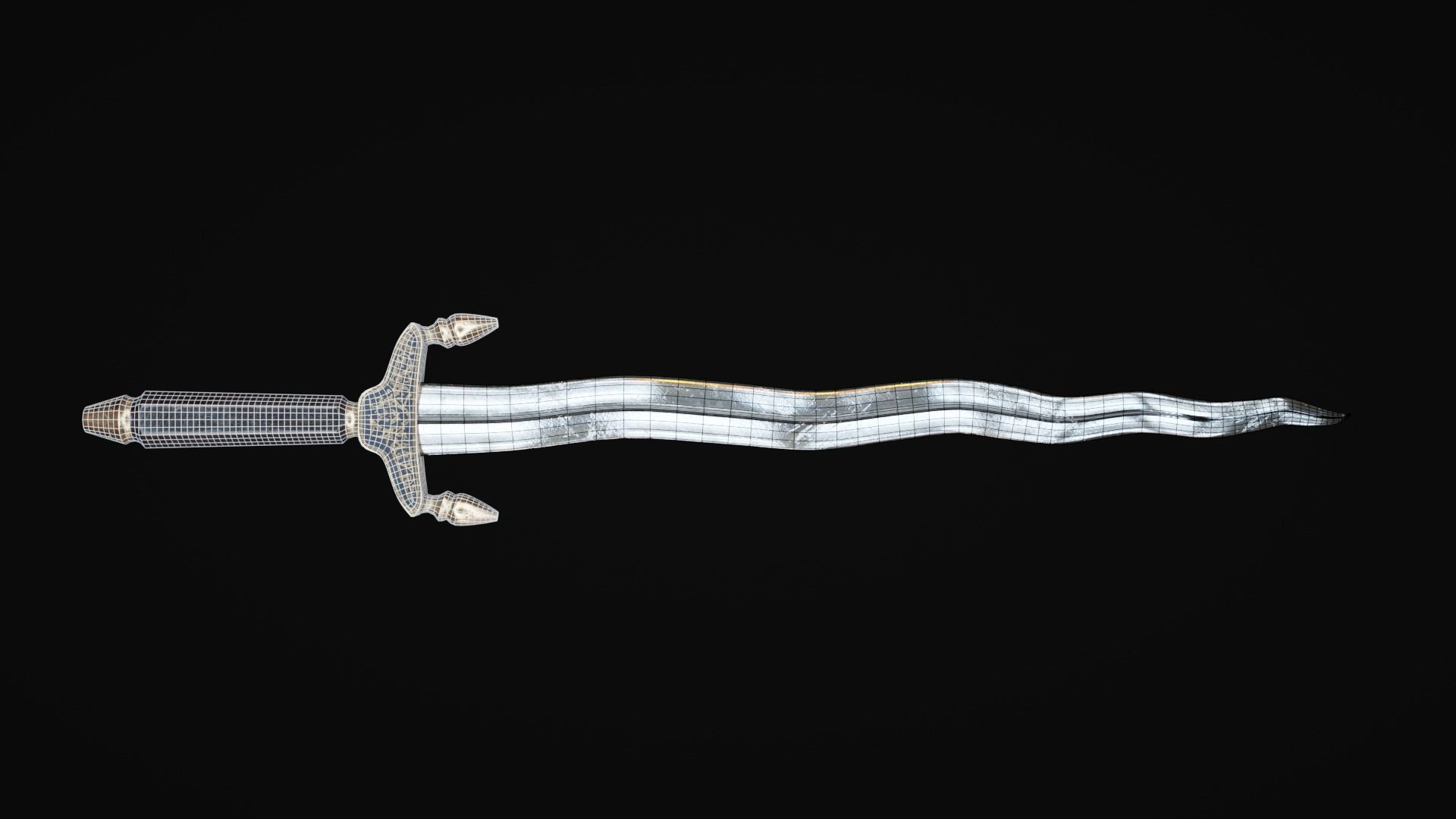 Byzantine Battle Sword Low-poly 3D model_10