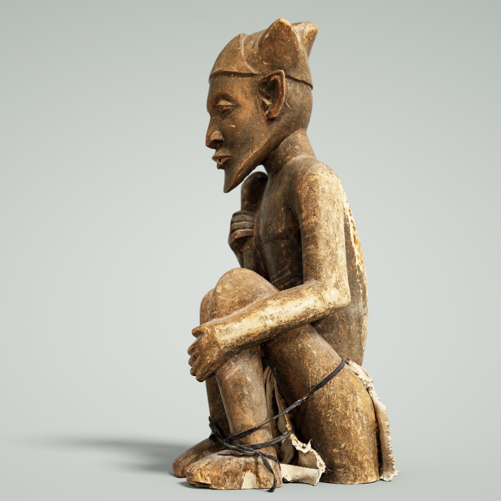 Dogon Statue Wood Weathered Low-poly 3D model_5