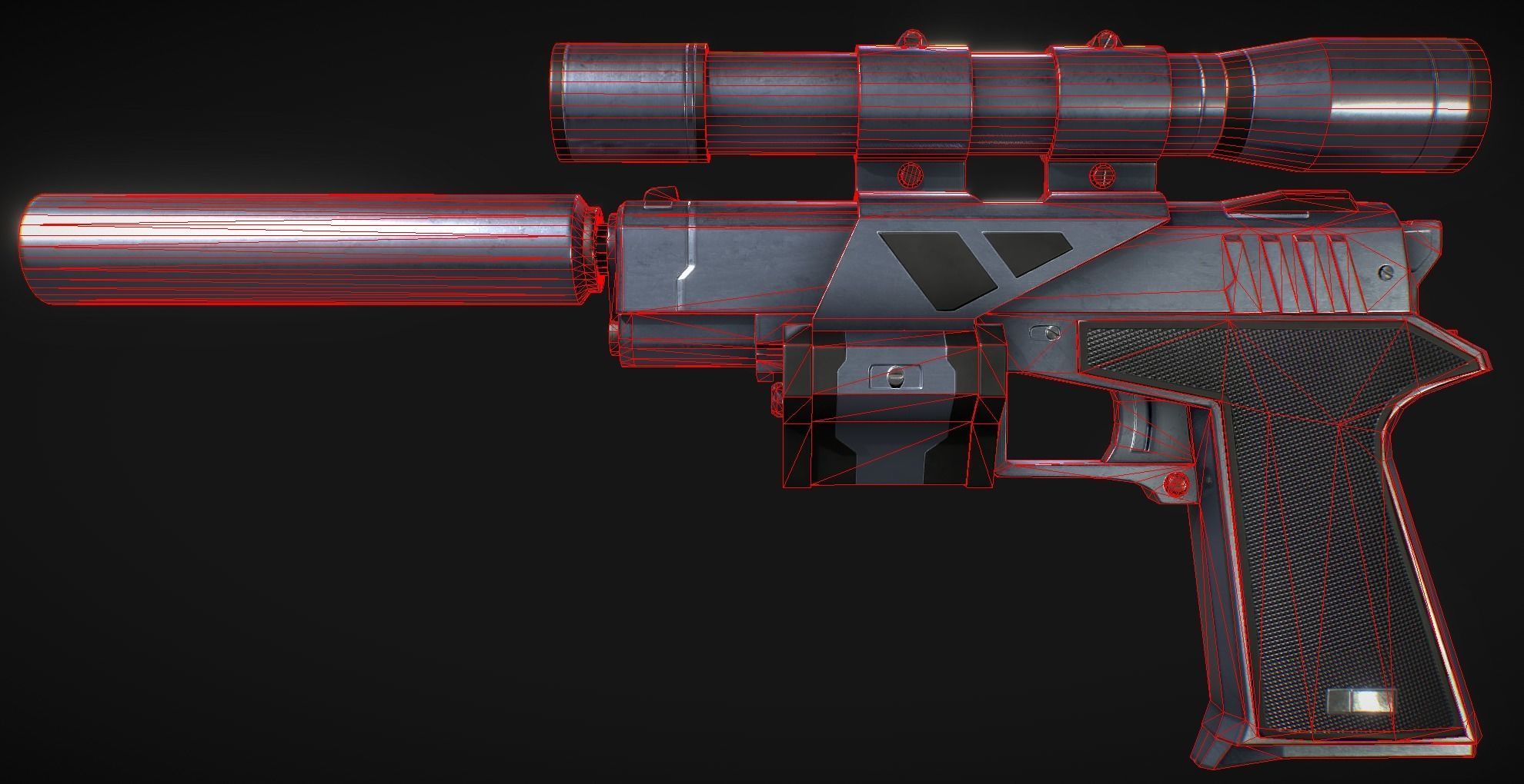 Falcon 2 gun with scope Low-poly 3D model_6