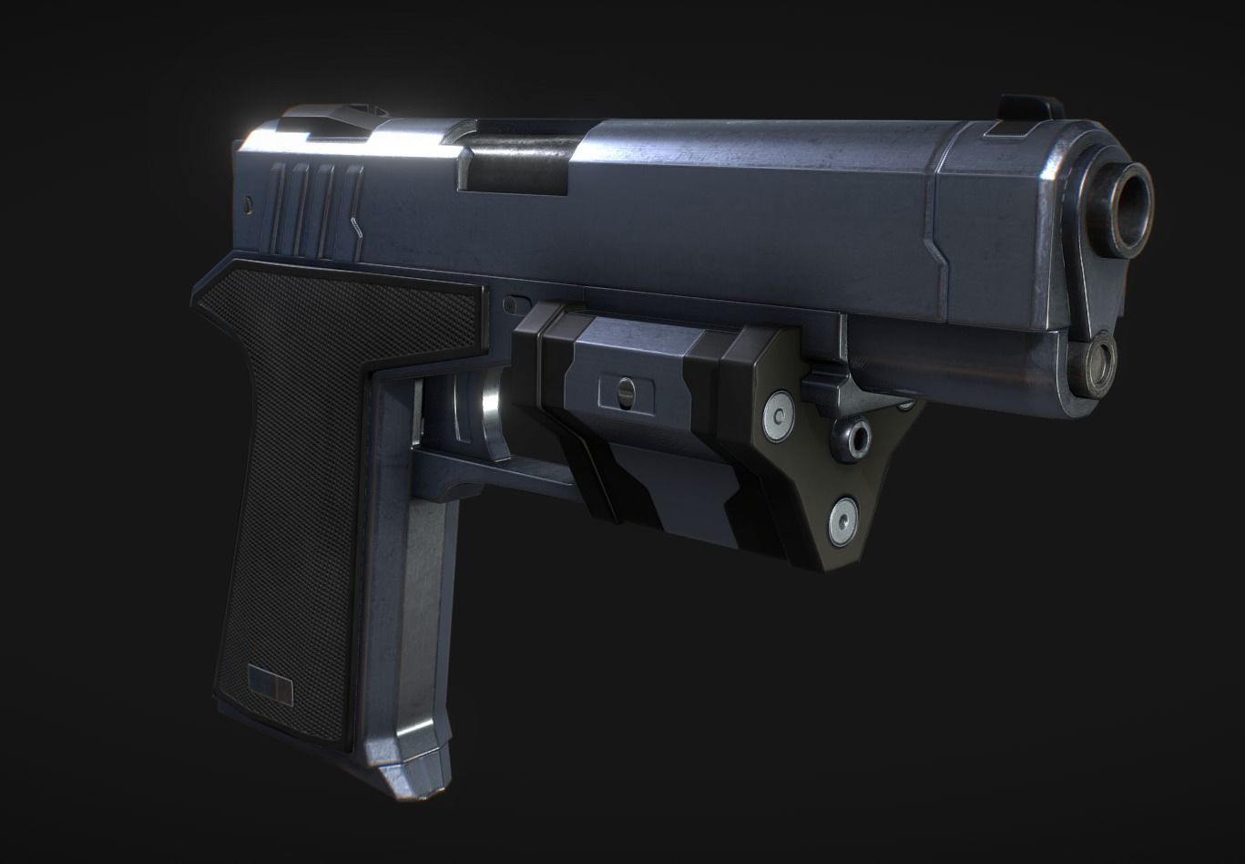 Falcon 2 gun with scope Low-poly 3D model_3