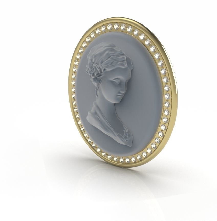 Cameo Brooche 02 3D print model_8
