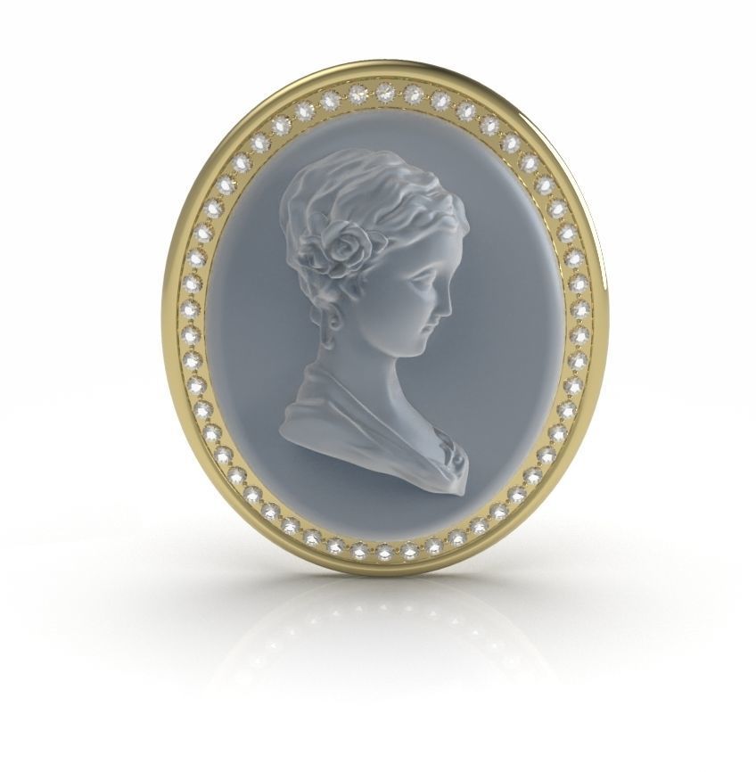 Cameo Brooche 02 3D print model_14