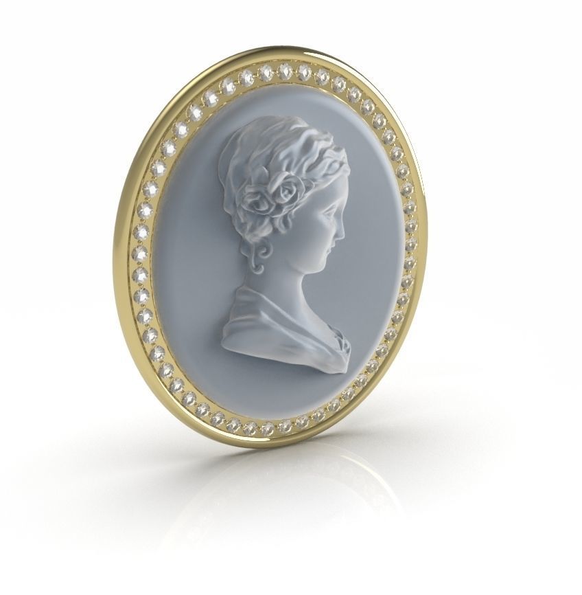 Cameo Brooche 02 3D print model_11