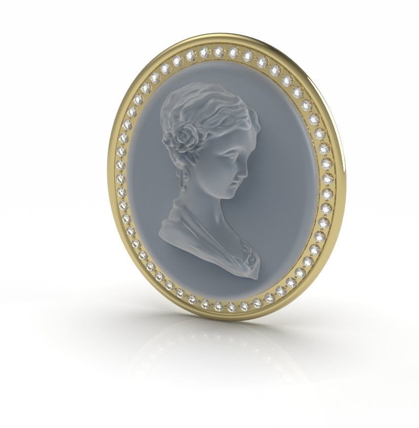 Cameo Brooche 02 3D print model_16