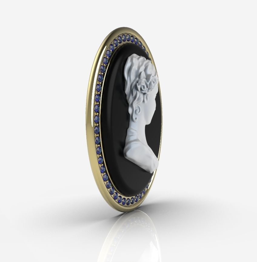Cameo Brooche 02 3D print model_24
