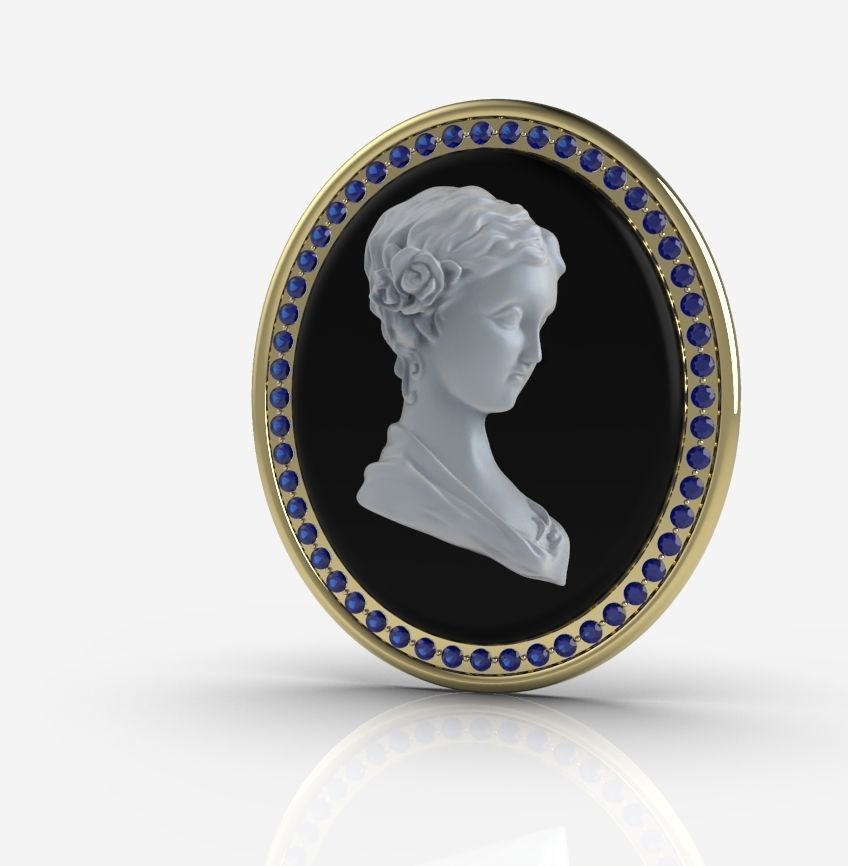 Cameo Brooche 02 3D print model_19