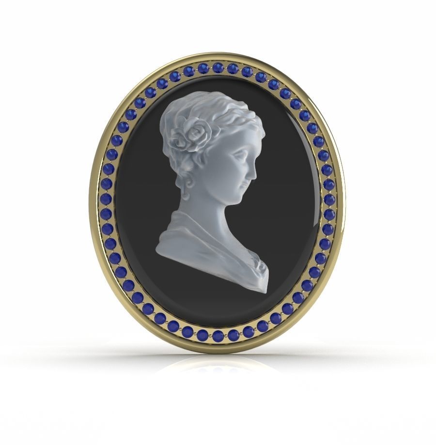 Cameo Brooche 02 3D print model_1