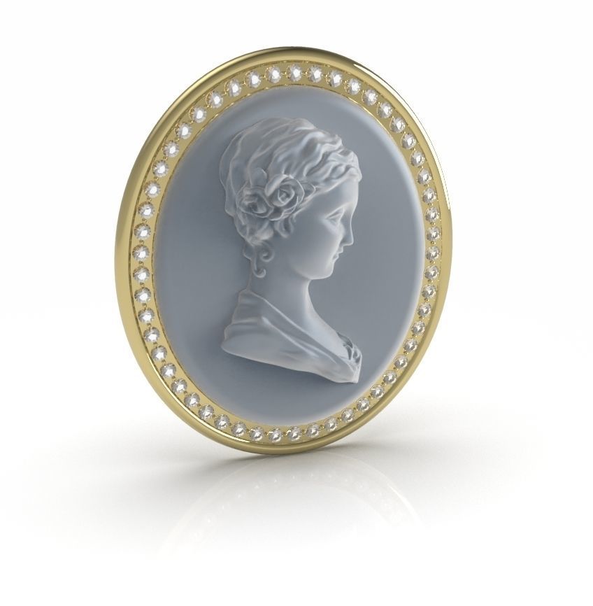 Cameo Brooche 02 3D print model_12