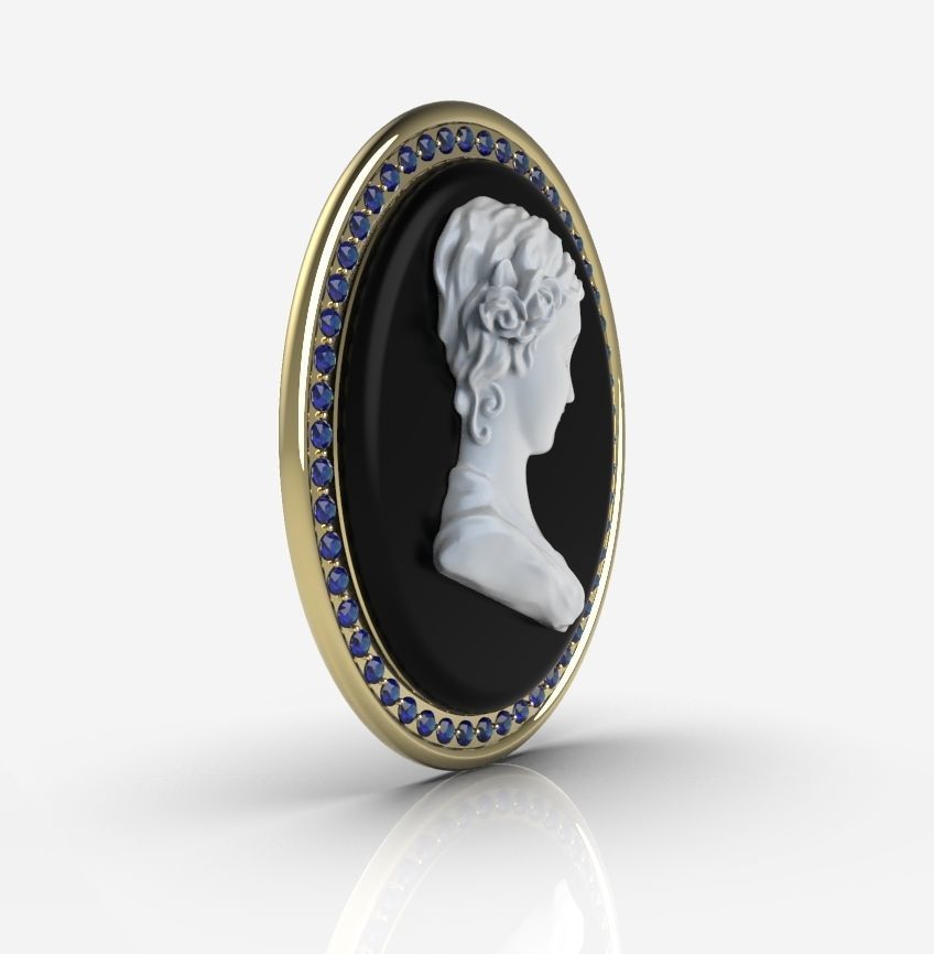 Cameo Brooche 02 3D print model_25