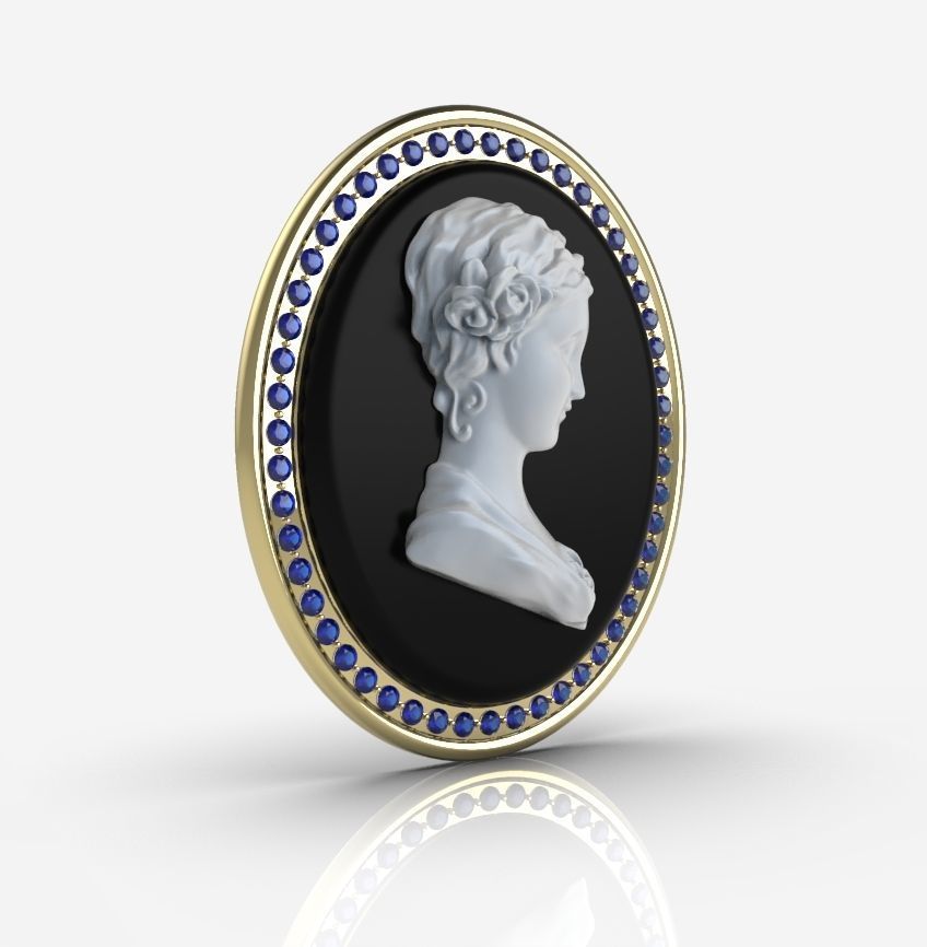 Cameo Brooche 02 3D print model_27