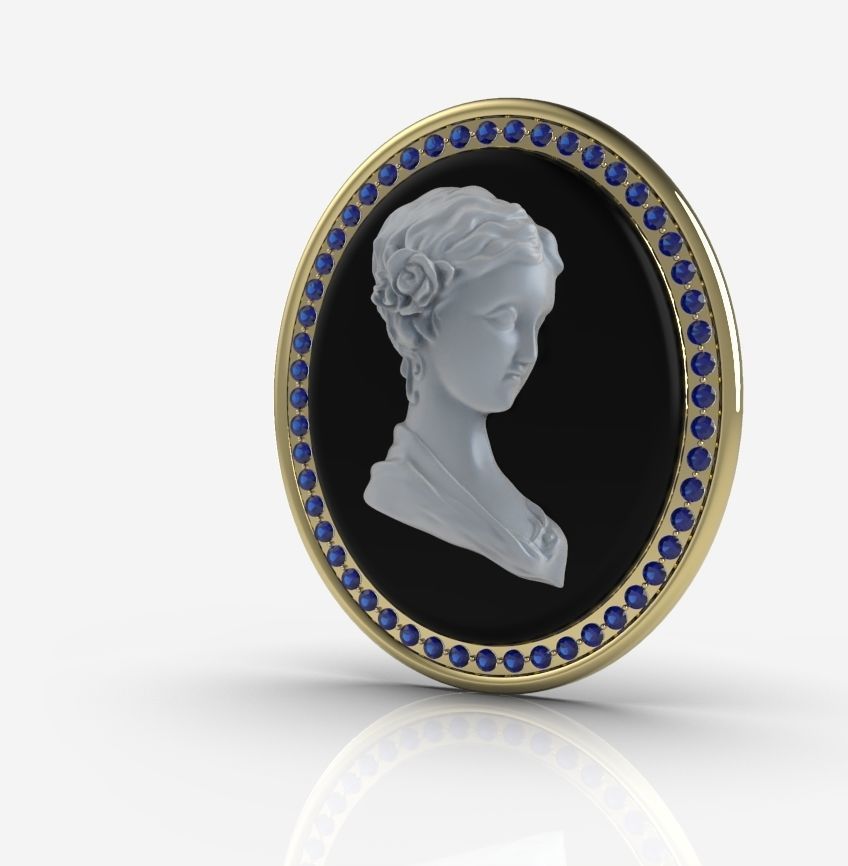 Cameo Brooche 02 3D print model_20